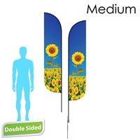 Feather Flag 10' Double-Sided With Spike Base & Carry Bag(Medium)