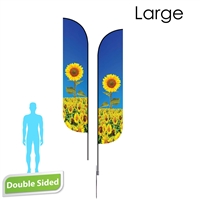 Feather Flag 13' Double-Sided With Spike Base & Carry Bag(Large)