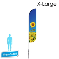 Feather Flag 16.5' Single-Sided With Spike Base & Carry Bag (X-Large)