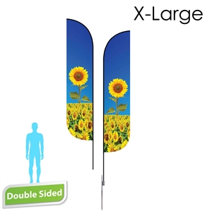 Feather Flag 16.5' Double-Sided With Spike Base & Carry Bag (X-Large)