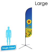 Feather Flag 13' Single-Sided With Chrome X Base & Carry Bag(Large)