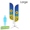 Feather Flag 13' Double-Sided With Chrome X Base & Carry Bag(Large)
