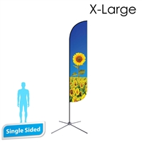 Feather Flag 16.5' Single-Sided With Chrome X Base & Carry Bag(X-Large)