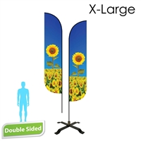 Feather Flag 16.5' Double-Sided With Black X Base & Carry Bag(X-Large)