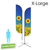 Feather Flag 16.5' Double-Sided With Chrome X Base & Carry Bag (X-Large)