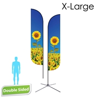 Feather Flag 16.5' Double-Sided With Chrome X Base & Carry Bag (X-Large)