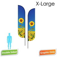 Feather Flag 16.5' Double-Sided PRINT ONLY (X-Large)