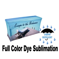 4 ft. x 30"Top x 29"H - 4 Sided Stretch Liquid Repellent Table Throw (FULL COLOR PRINT) Dye Sublimation