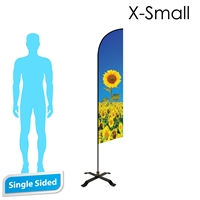 Angle Flag 7' Single-Sided With Black X-Base & Carry Bag (X-Small)