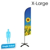 Angle Flag 16.5' Single-Sided With Black X Base (X-Large)