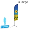 Angle Flag 16.5' Single-Sided With Chrome X Base (X-Large)