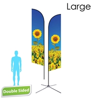 Angle Flag 13' Double-Sided With Chrome X Base (Large)