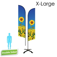 Angle Flag 16.5' Double-Sided With Black X Base (X-Large)