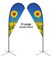 Extra Large Double Sided Teardrop Flag - Chome x Base