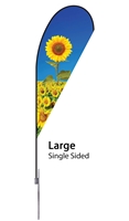 Large Single Sided Teardrop flag - Spike Base