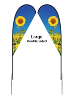 Large Double Sided Teardrop flag - Spike Base