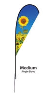 Medium Single Sided Teardrop flag - Spike Base