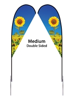 Medium Double Sided Teardrop flag - Spike Base