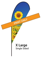Extra Large Single Sided Teardrop Flag - PRINT ONLY