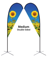 Medium Double Sided Teardrop flag - Chrome X Base
