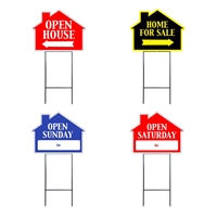 HOUSE SHAPE SIGNS W/FRAME MIX & MATCH 4PC PACK ($7.85 ea)