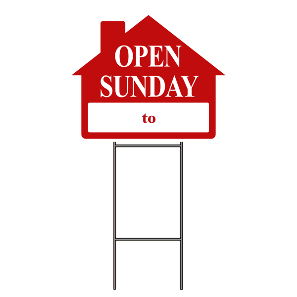 OPEN SUNDAY W/FRAME - SINGLE UNIT ($8.10 ea.)