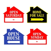 HOUSE SHAPE SIGNS MIX & MATCH 4PC PACK ($5.80 ea.)