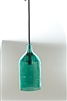 Green Seltzer Pendant Light | The Seltzer Shop | Colored Argentine seltzer bottle - vintage seltzer pendant light - wine chiller interior design elements