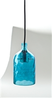 Blue Seltzer Pendant Light | The Seltzer Shop | Colored Argentine seltzer bottle - vintage seltzer pendant light - wine chiller interior design elements