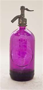 Violet Vintage Seltzer Bottle | The Seltzer Shop | Colored Argentine seltzer bottle - vintage seltzer pendant light - wine chiller interior design elements