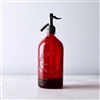 Red Vintage Seltzer Bottle | The Seltzer Shop | Colored Argentine seltzer bottle - vintage seltzer pendant light - wine chiller interior design elements