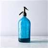Blue Vintage Seltzer Bottle | The Seltzer Shop | Colored Argentine seltzer bottle - vintage seltzer pendant light - wine chiller interior design elements