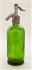 Green Half Liter Seltzer Bottle | The Seltzer Shop | Colored Argentine seltzer bottle - vintage seltzer pendant light - wine chiller interior design elements