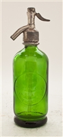 Green Half Liter Seltzer Bottle | The Seltzer Shop | Colored Argentine seltzer bottle - vintage seltzer pendant light - wine chiller interior design elements