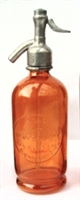 Orange Half Liter Seltzer Bottle | The Seltzer Shop | Colored Argentine seltzer bottle - vintage seltzer pendant light - wine chiller interior design elements