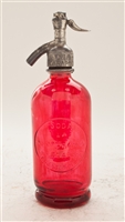 Red Half Liter Seltzer Bottle | The Seltzer Shop | Colored Argentine seltzer bottle - vintage seltzer pendant light - wine chiller interior design elements