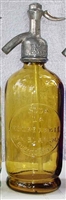 Yellow Half Liter Seltzer Bottle | The Seltzer Shop | Colored Argentine seltzer bottle - vintage seltzer pendant light - wine chiller interior design elements