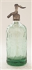 Burbujas Clear Textured Vintage Seltzer Bottle | The Seltzer Shop | Colored Argentine seltzer bottle - vintage seltzer pendant light - wine chiller interior design elements