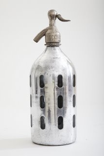 Classic Metal Vintage Seltzer Bottle | The Seltzer Shop | Colored Argentine seltzer bottle - vintage seltzer pendant light - wine chiller interior design elements