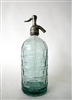 San Bernardo Etched Vintage Seltzer Bottle | The Seltzer Shop | Colored Argentine seltzer bottle - vintage seltzer pendant light - wine chiller interior design elements