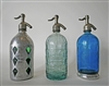 Collection XV Vintage Seltzer Bottles | The Seltzer Shop | Colored Argentine seltzer bottle - vintage seltzer pendant light - wine chiller interior design elements