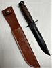 BACK IN STOCK ! USMC FIGHTING KNIVE WITH LEATHER SCABBARD