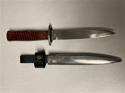 GERMAN WWI TRENCH KNIFE WITH SCABBARD.