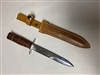 GREEK ARMY COMMANDO FIGHTING KNIFE WITH LEATHER SCABBARD.