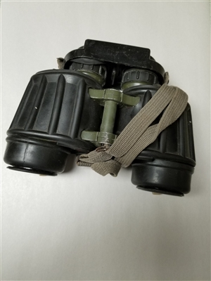 EAST GERMAN DDR 7X40 BINOCULARS MARKED "NVA". WITH CAMO CASE.