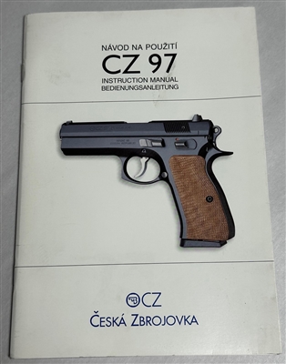 INSTRUCTION MANUAL FOR THE CZ97 PISTOL.