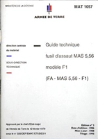 FRENCH FA-MAS 5,56 RIFLE TECHNICAL PAMPHLET