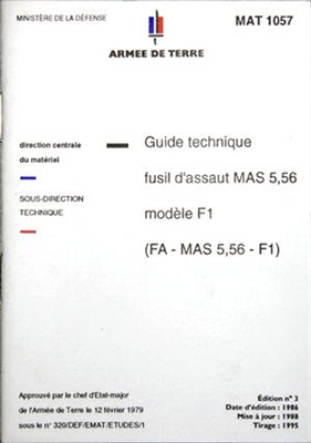 FRENCH FA-MAS 5,56 RIFLE TECHNICAL PAMPHLET