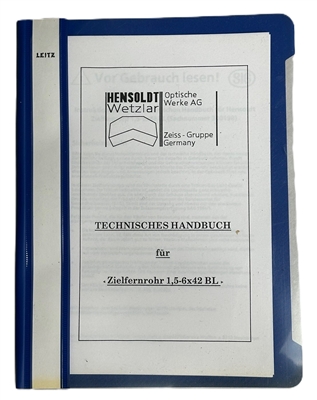 HENSOLDT 1,5-6x42 SCOPE THECHNICAL MANUAL.