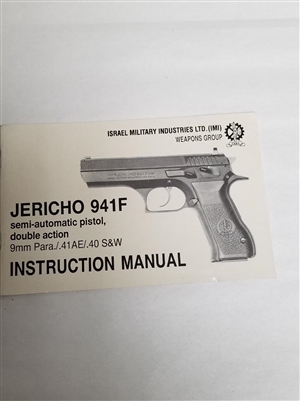 JERICHO PISTOL 941F BOOKLET. ORIGINAL "IMI".